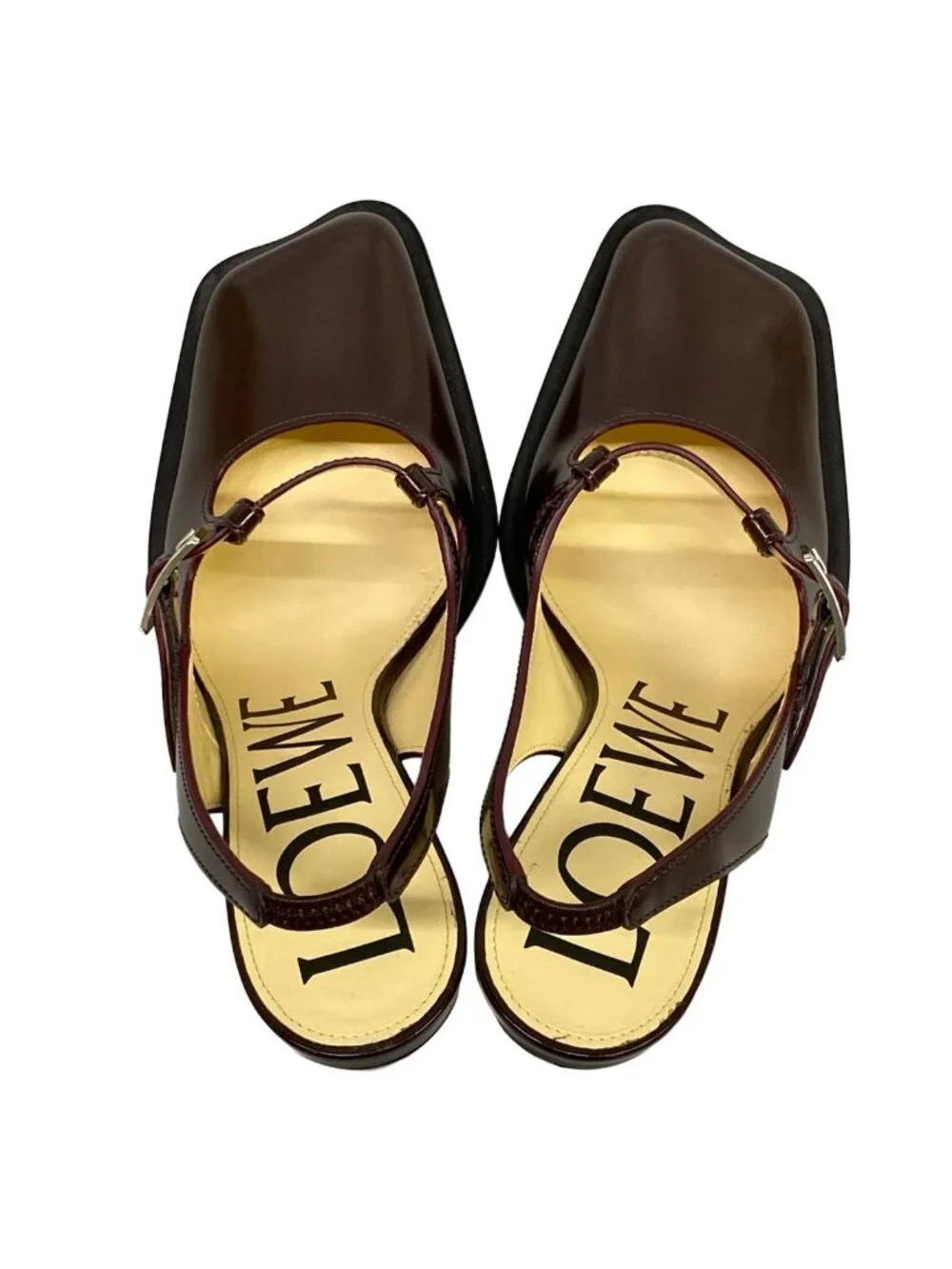 Loewe Sandals Onda Dark Brown Slingback Leather